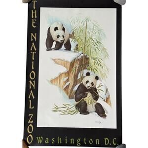 Edward Bierly Giant Pandas VTG Poster National‎ Zoo Smithsonian Washington READ